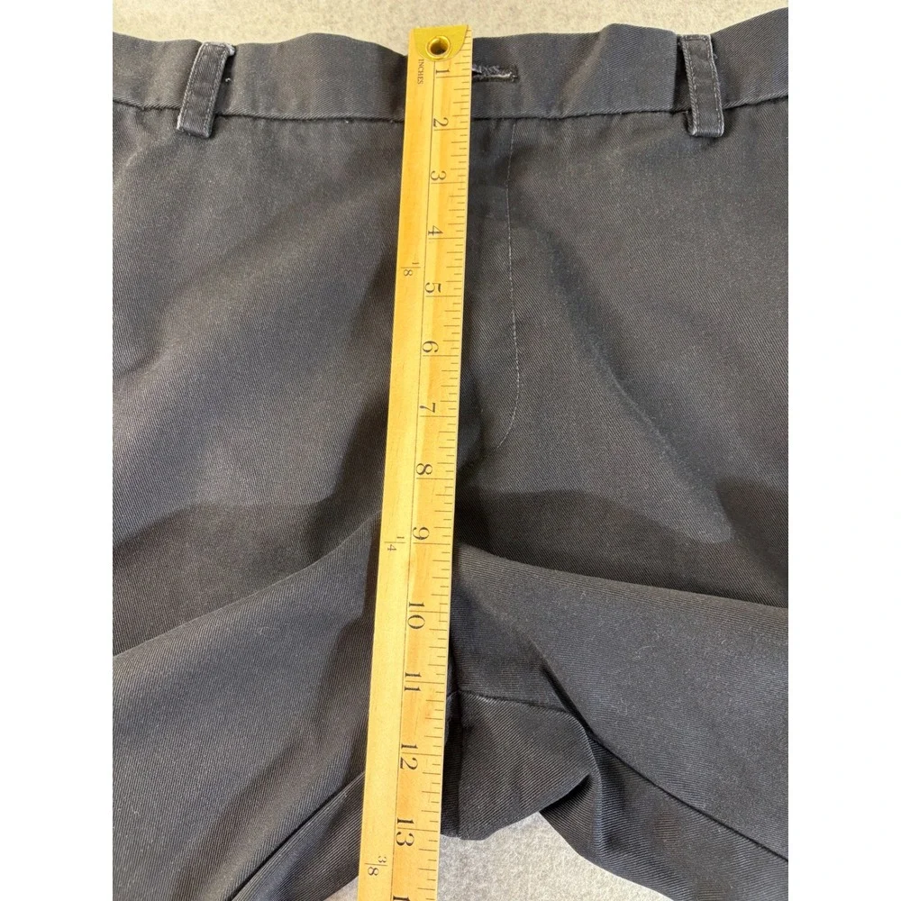 IZOD American Chino Mens Black Straight Leg Pants 34x32 Casual Twill Trousers‎